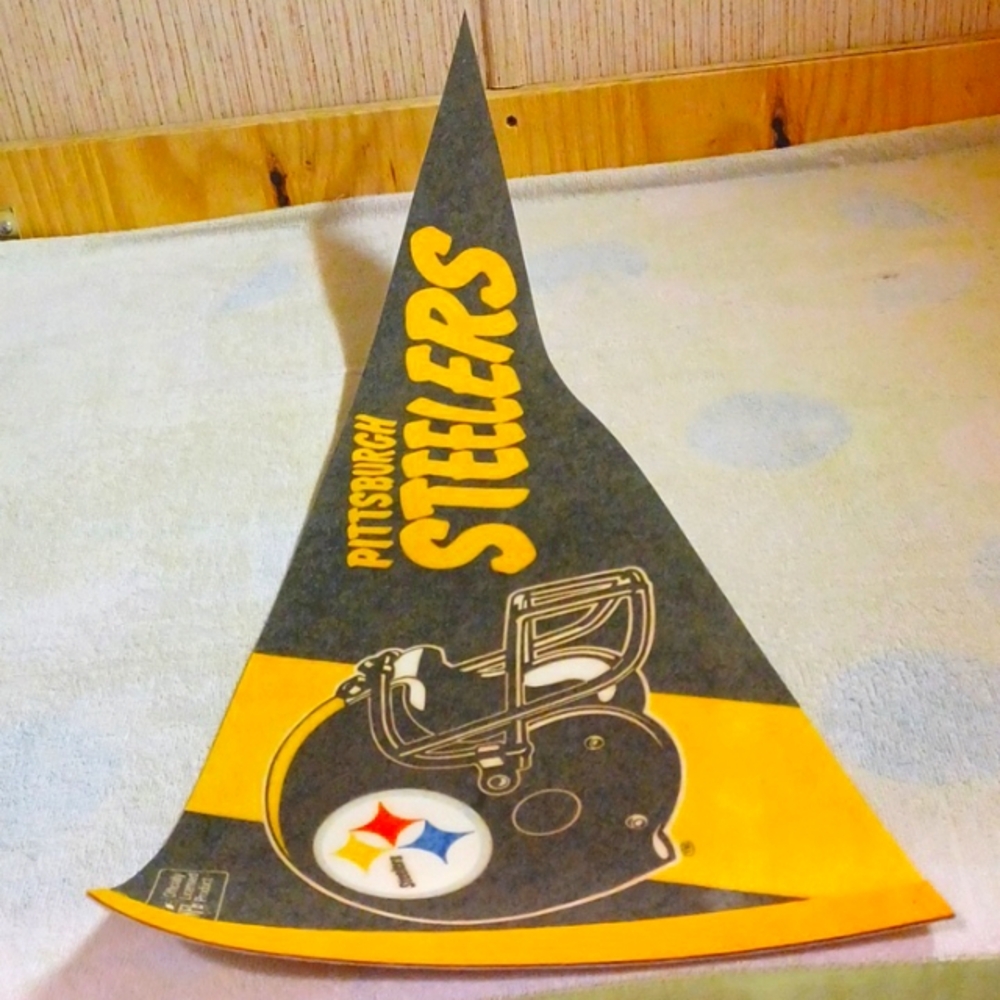 Pittsburgh Steelers Vintage Felt Banner, 1980's